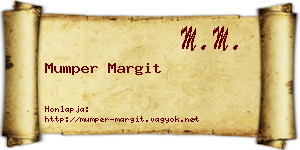 Mumper Margit névjegykártya